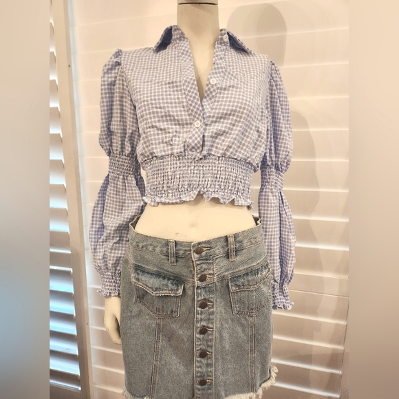 NWT MINKPINK: DENIM MINI SKIRT - Picture 3 of 9